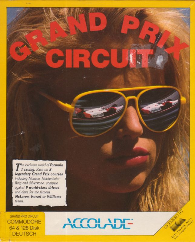 Grand Prix Circuit box art for Commodore 64
